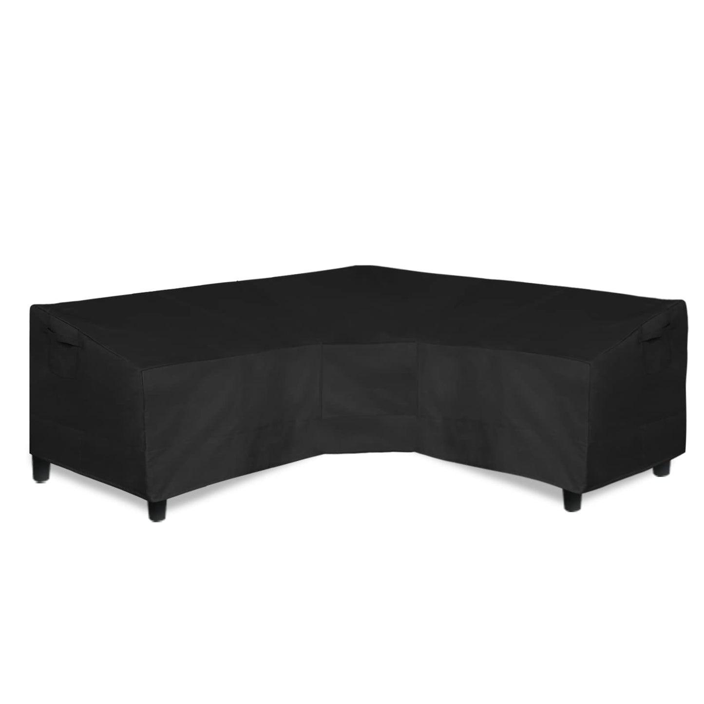 Easy-Going 600D Patio V-Shaped Sectional Sofa Cover, Waterproof Outdoor Sectional Cover, Heavy Duty Garden Furniture Cover with Air Vent 89" L (on Each Side) x 33.5" D x 31" H, Black
