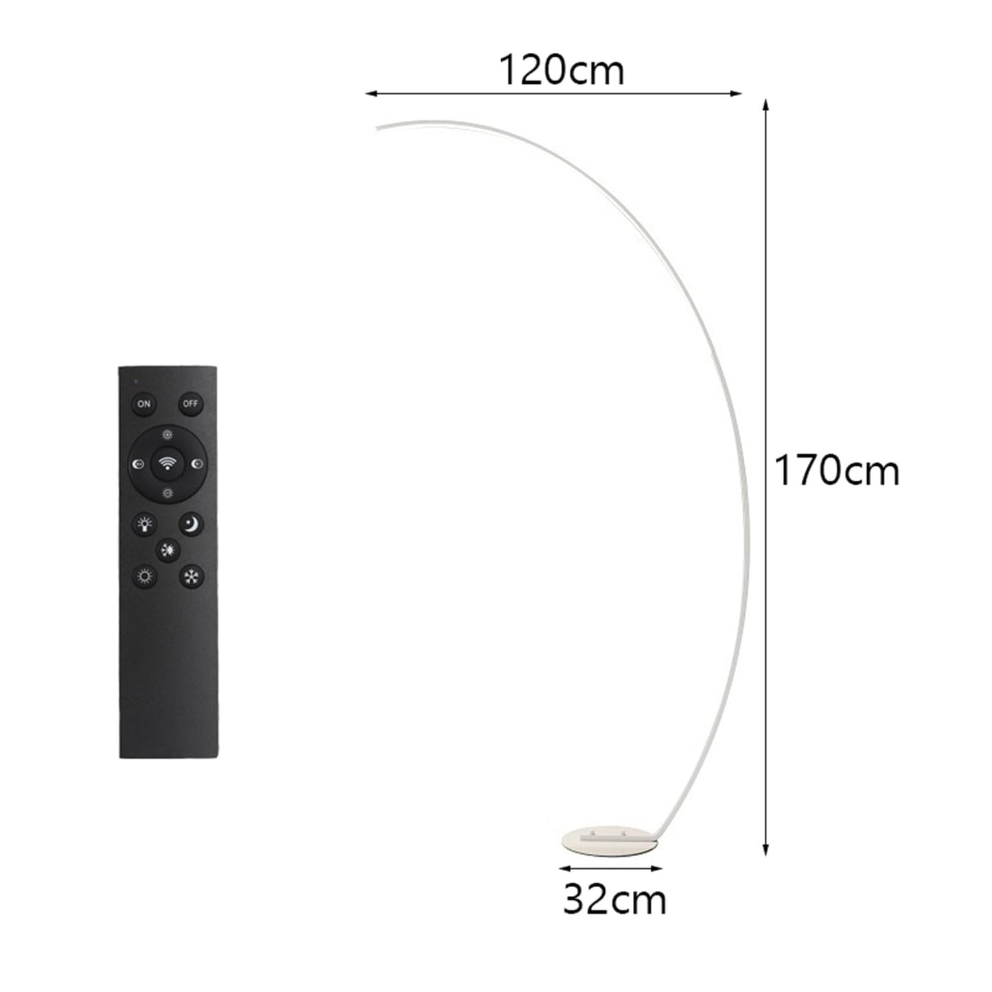 GKOKG Floorps,with Table Modern Arc Floorp 170Cm Tall Standingp with Remote, 3 Color Temperature & Stepless Arched Readingp, Led Archps for Livir