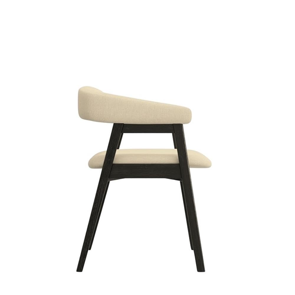 Alpine Furniture Cove Vintage Black Dining Chairs Set of 2 with Curved Back, Solid Rubberwood Frame, Modern Style for Kitchen, Dining Room, Space-Saving Design
