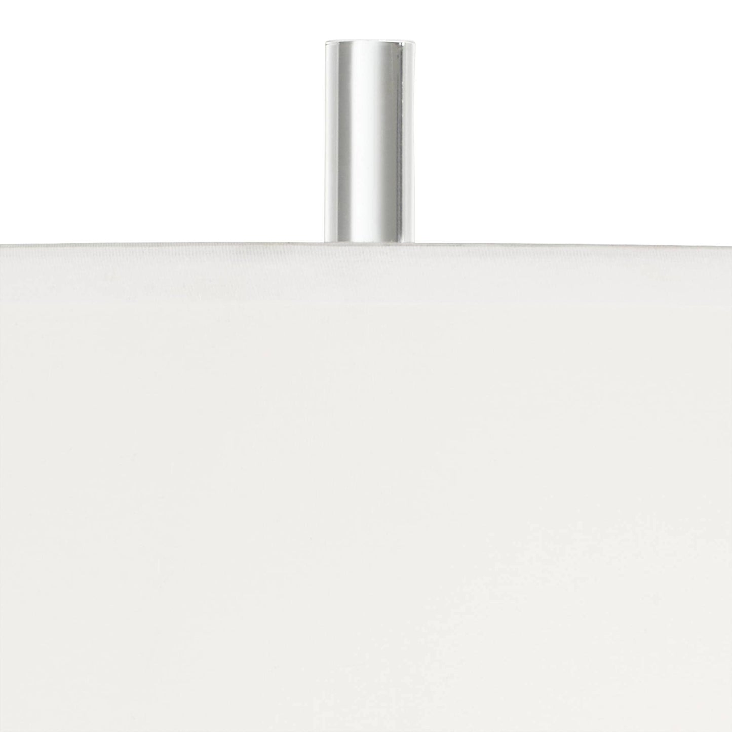 Possini Euro Design Cadence 30" Tall Glass Column Large Modern Glam End Table Lamps Set of 2 Pull Chain Clear Living Room Bedroom Bedside Nightstand House Office Home Reading Kitchen White Shade
