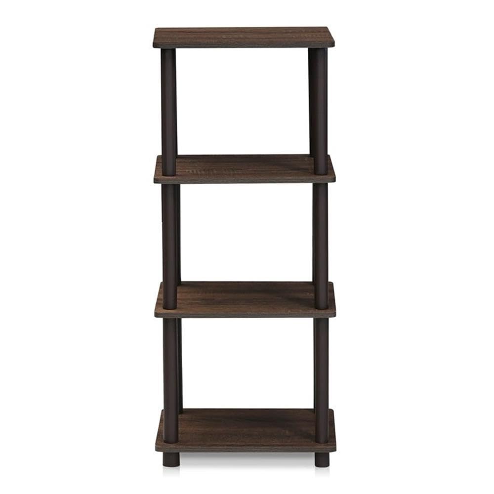 FURINNO Turn-N-Tube Shelf, 3 Space, Walnut/Brown