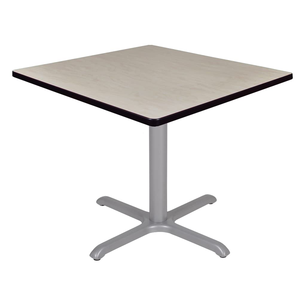 Regency Cain 36 in. Medium Square X-Base Breakroom Table- Maple Top, Grey Legs