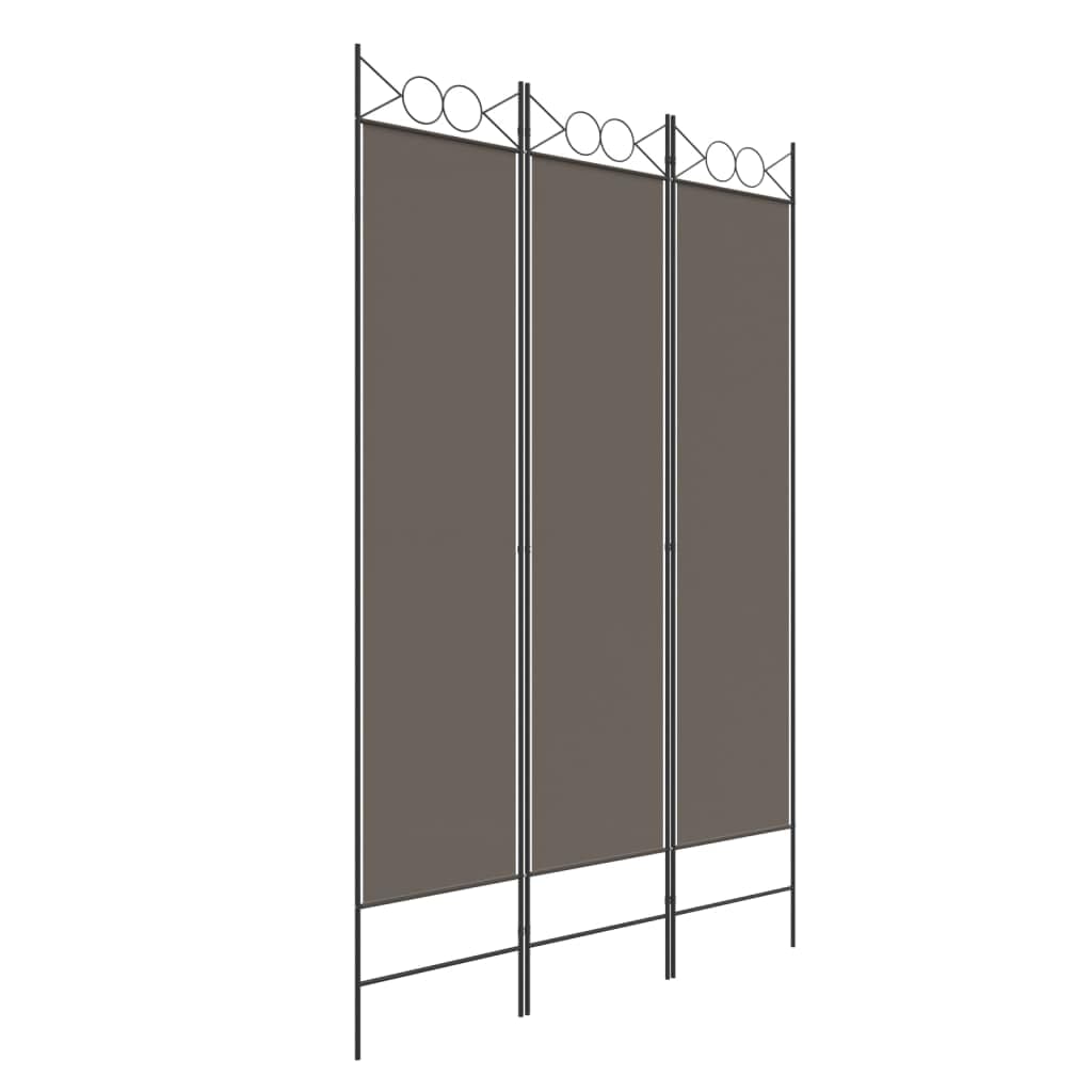 3-Panel Fabric Room Divider Anthracite 47.2x86.6 Inches Privacy Screen Partition, Foldable Room Separator for Bedroom, Blocks Sunlight, Breathable Durable Material