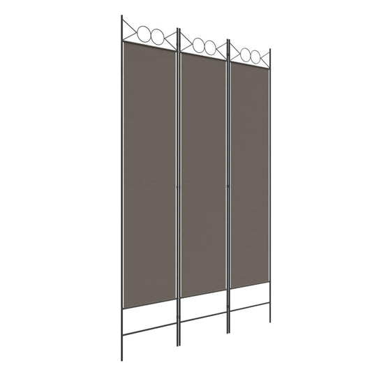3-Panel Fabric Room Divider Anthracite 47.2x86.6 Inches Privacy Screen Partition, Foldable Room Separator for Bedroom, Blocks Sunlight, Breathable Durable Material