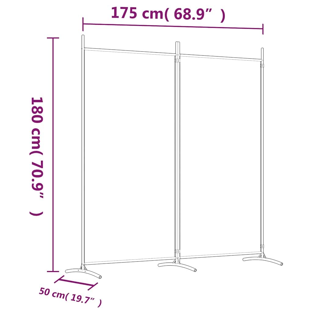 vidaXL vidaXL Room Divider, Folding Privacy Screen 2 Panel Room Divider, Freestanding Room Partition Wall Divider for Room Separation, White Fabric