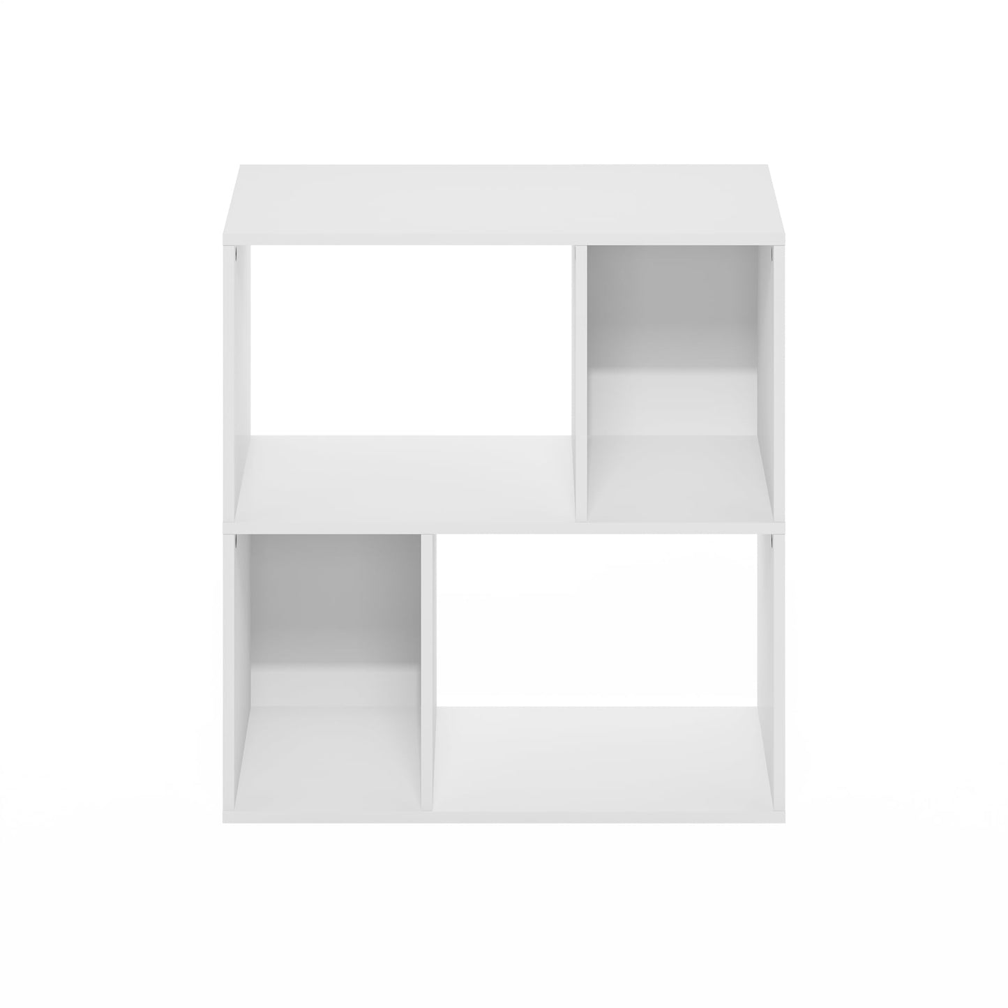 Furinno DALY Book Shelf, 4-Cube Bookshelf, Cube Storage Organizer Bookcase with Irregular Compartments, 11.7 x 23.6 x 24.7, for Living Room, Bedroom, Home Office, White