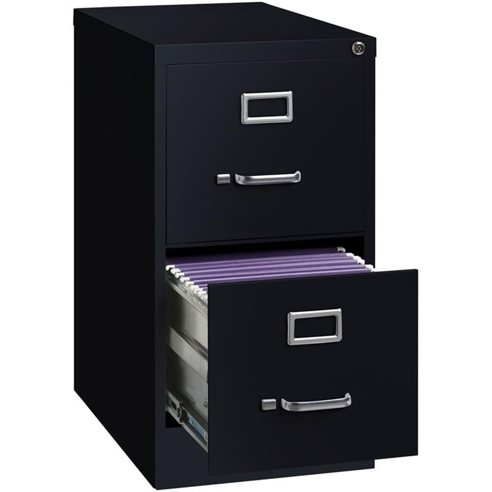 Lorell LLR42291 2-Drawer Vertical File, 15" x 22" x 28, Black