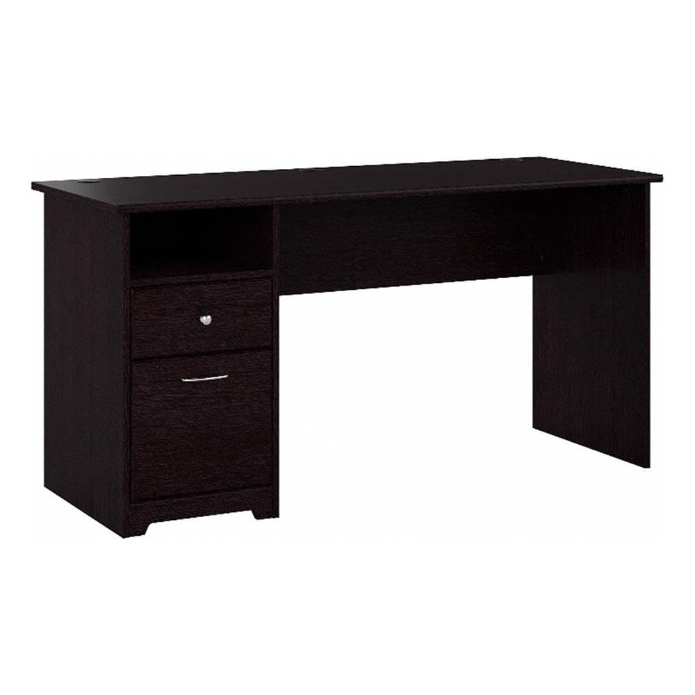 Bush Home Cabot 60W Computer Desk with Drawers in Espresso Oak, Workstation and File Storage, Desktop with Organization Solutions for Home Office
