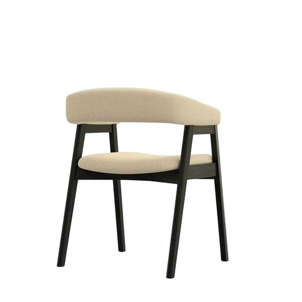 Alpine Furniture Cove Vintage Black Dining Chairs Set of 2 with Curved Back, Solid Rubberwood Frame, Modern Style for Kitchen, Dining Room, Space-Saving Design