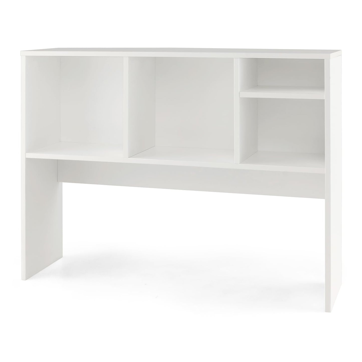 Tangkula Desktop Bookshelf, Countertop Storage Hutch with 4 Shelves for Computer Desk, Desktop 2-Tier Display Rack, Multipurpose Wood Desktop Hutch Storage Organizer for Dorm Office Home (White)