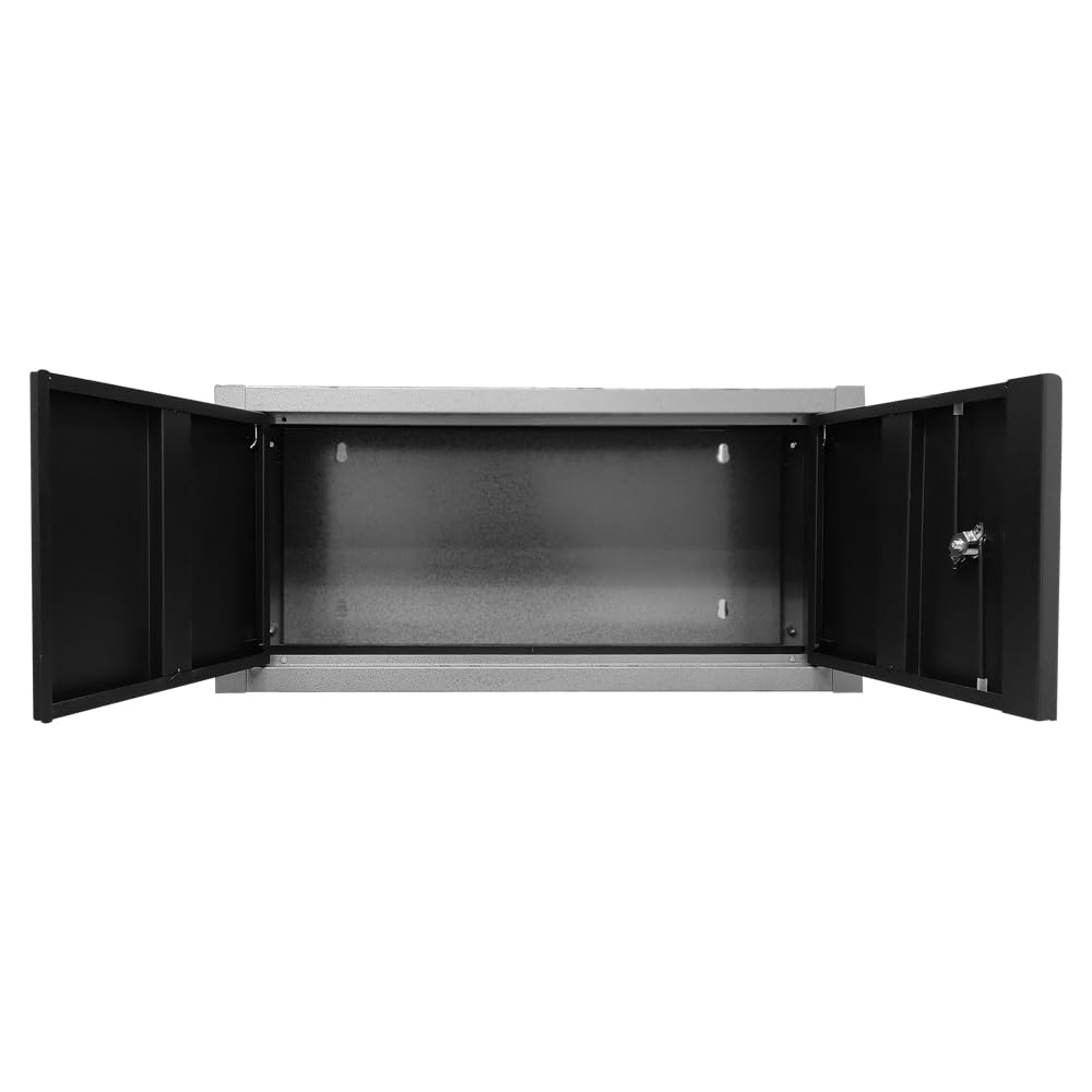 JZD Metal Wall Cabinet with Two Lockable Doors, Steel Wall Chest for Kitchen Warehouse Home Office Garage