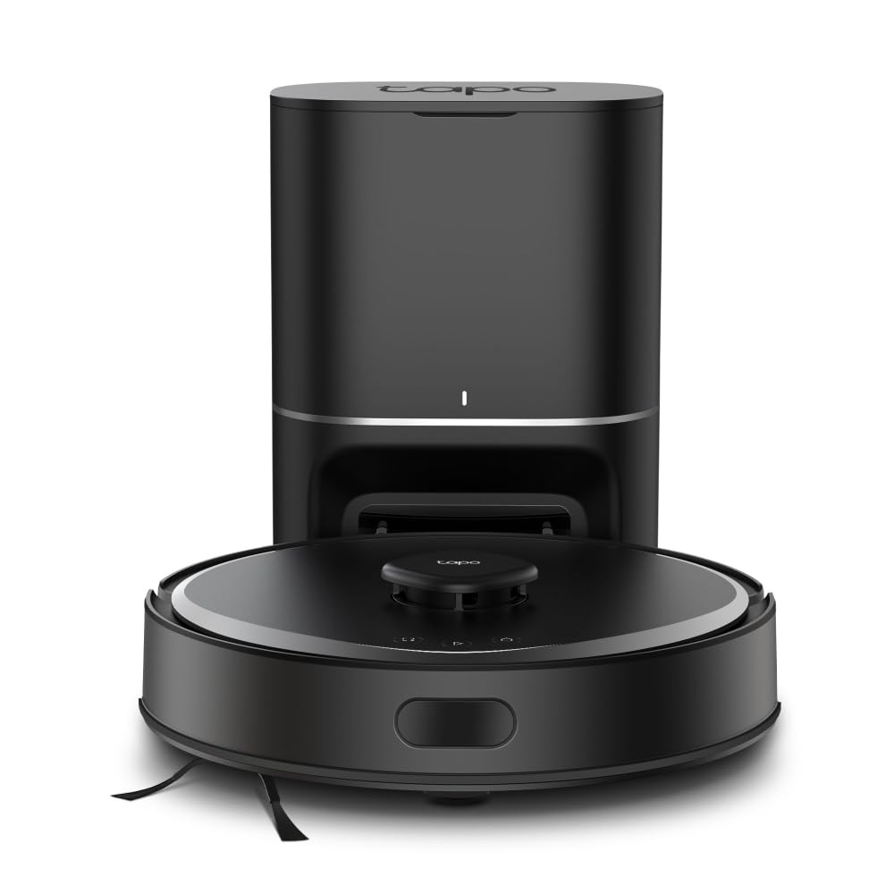 Tapo LiDAR Smart Navigation Robot Vacuum and Mop with Self-Emptying Dock, 5300Pa Max, 97%+ Dust Pickup Rate, Customizable Cleaning, Self-Charging, Compatible with Alexa & Google Home, RV30 Max Plus
