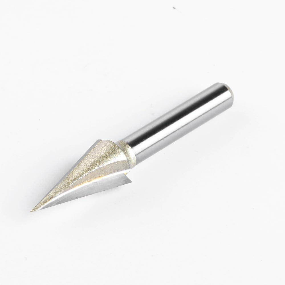 WSOOX 30°V Shape Bit with 1/4" Shank CNC Carbide V Groove Bit Engraving Router Bit for Lettering, Engraving