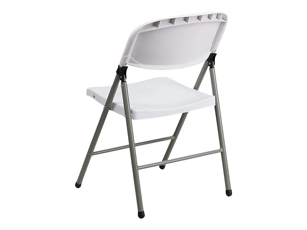Flash Furniture Hercules Series Plastic Folding Event Chairs with Textured Seats, Lightweight Plastic Folding Chairs, Set of 6, White