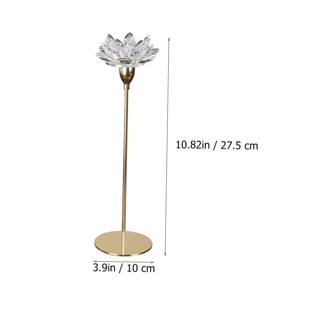 CALLARON Simple Metal Candlestick Crystal Lotus Candle Holder Small Gold Decorative Candle Stand for Dining Room Centerpiece Home Décor