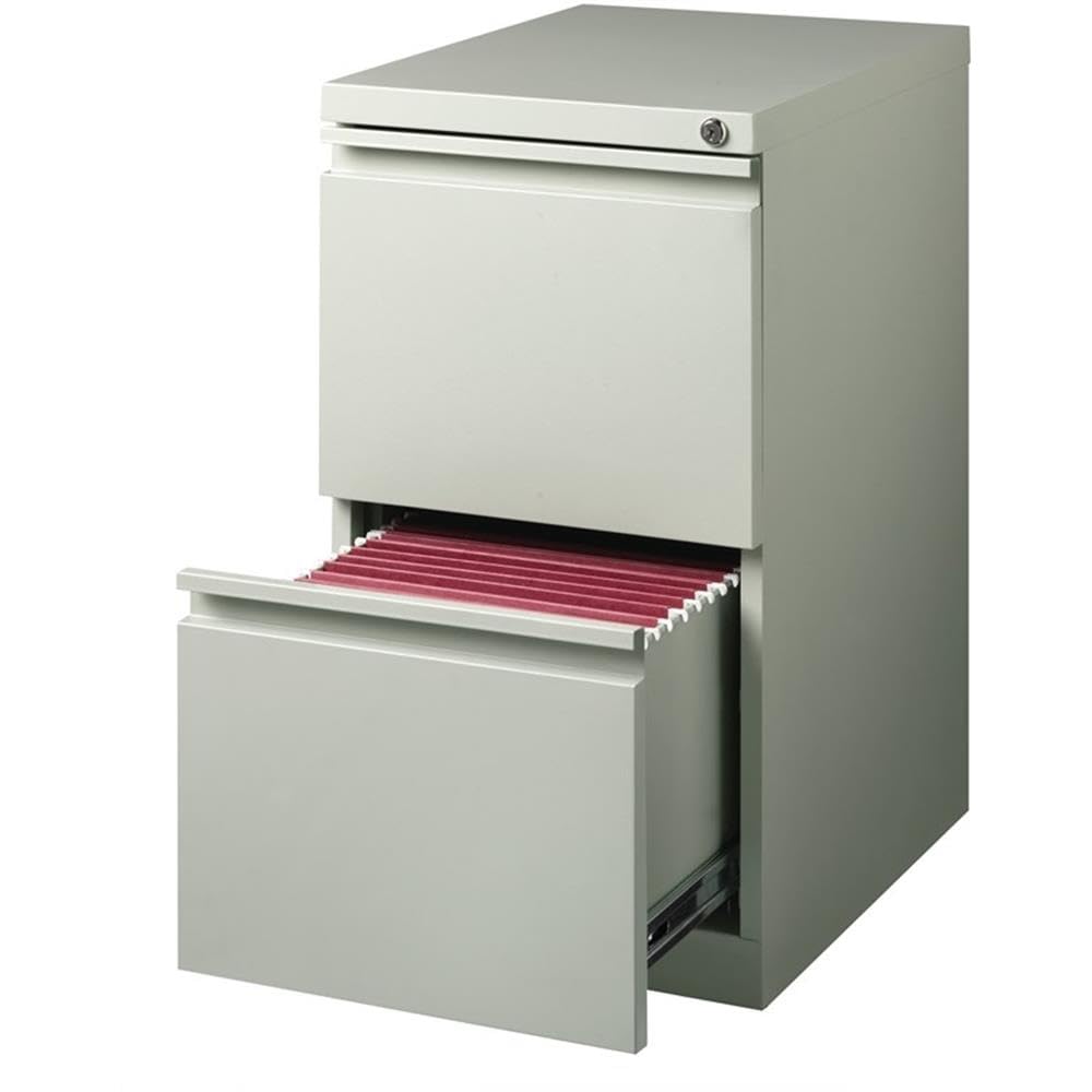 Hirsh Industries 20" Deep 2 Drawer Mobile File Cabinet File in Light Gray