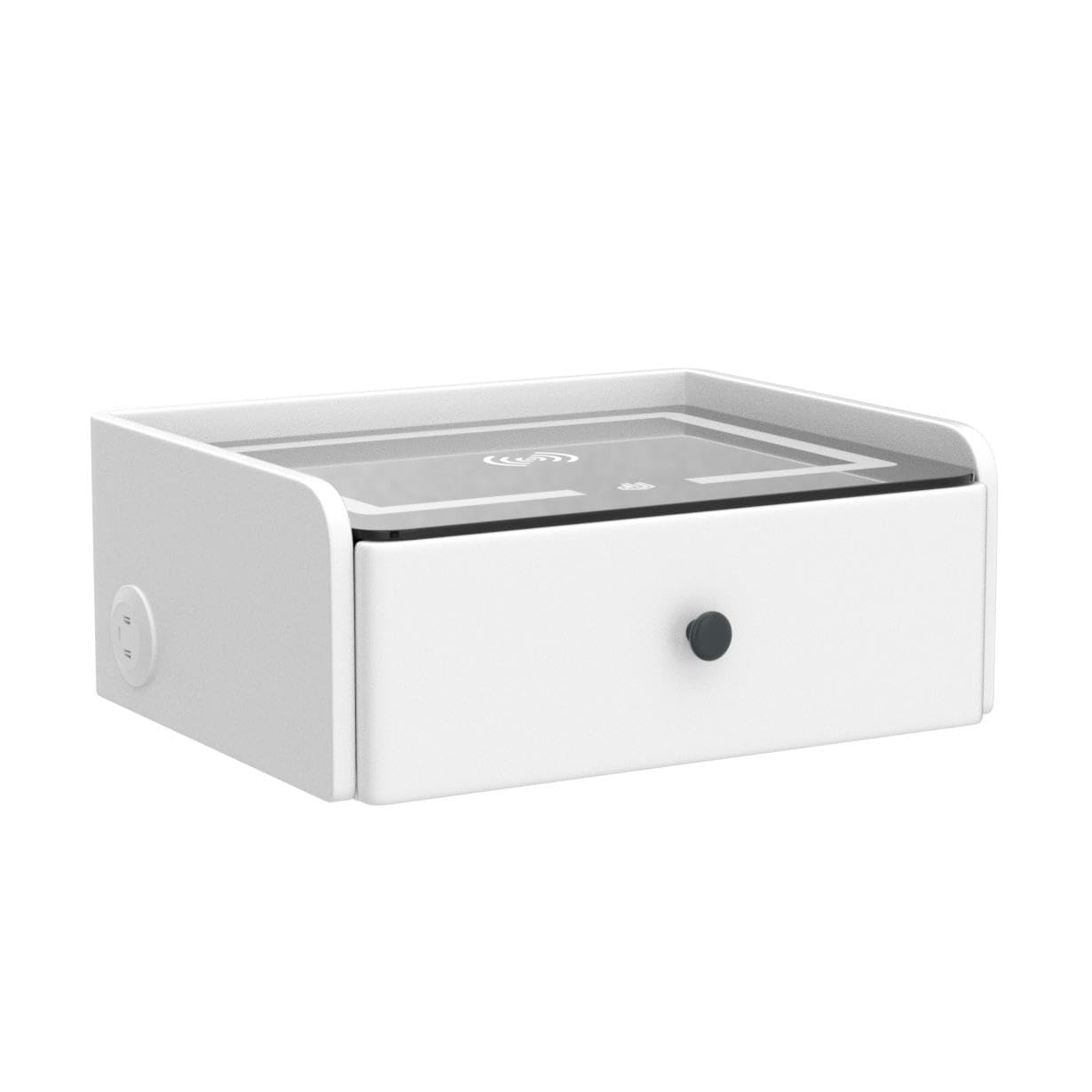 HOMEMORE Floating Nightstand with Charging Station Bedside Table LED Smart Bedside Table Wall Mounted Nightstand White