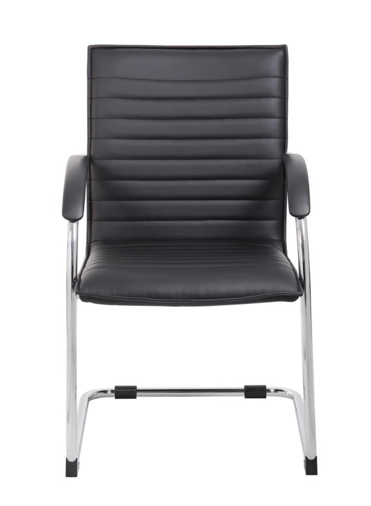 Boss Office Products Vinyl Side Chair (Set of 2), Black