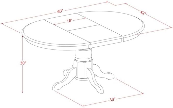 East West Furniture AVT-WHI-TP Avon Dining Table