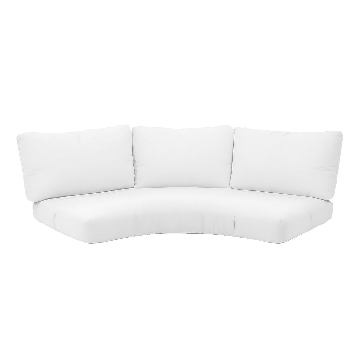 MFPMTUXO Outdoor Curved Sofa Cushion Cover with Zipper & Anti-Slip Particles, Half Moon Patio Furniture Cushions Covers Waterproof, Olefin Fabric-ONLY Cover (White, 77/40 * 28 * 5.3inch)