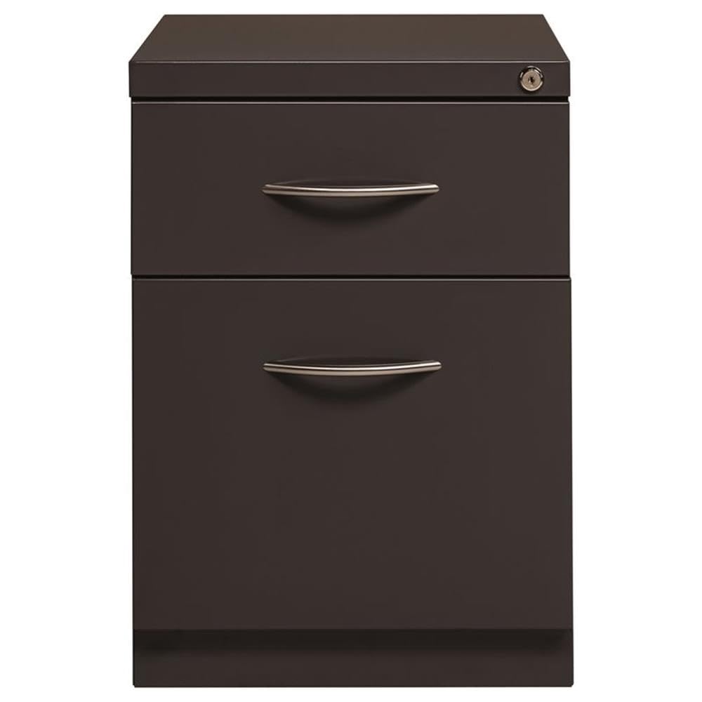 Hirsh 20" D Mobile Pedestal File 2-Drawer Box/File with Arch Pull in Charcoal
