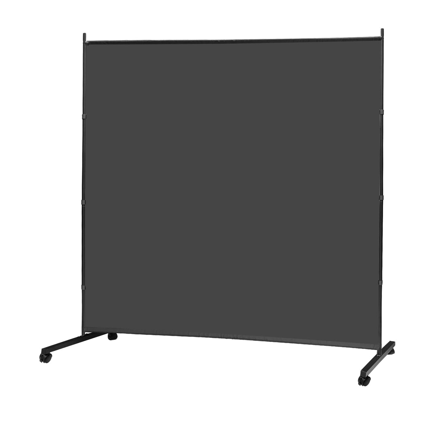 MAYOLIAH Large Single Panel Room Divider on Wheels, 71”W x 75”H Rolling Privacy Screen, Portable Wall Divider for Home Office Partition, Grey