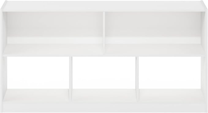 Furinno DALY Book Shelf, 5-Cube Bookshelf, Horizontal Cube Storage Organizer
