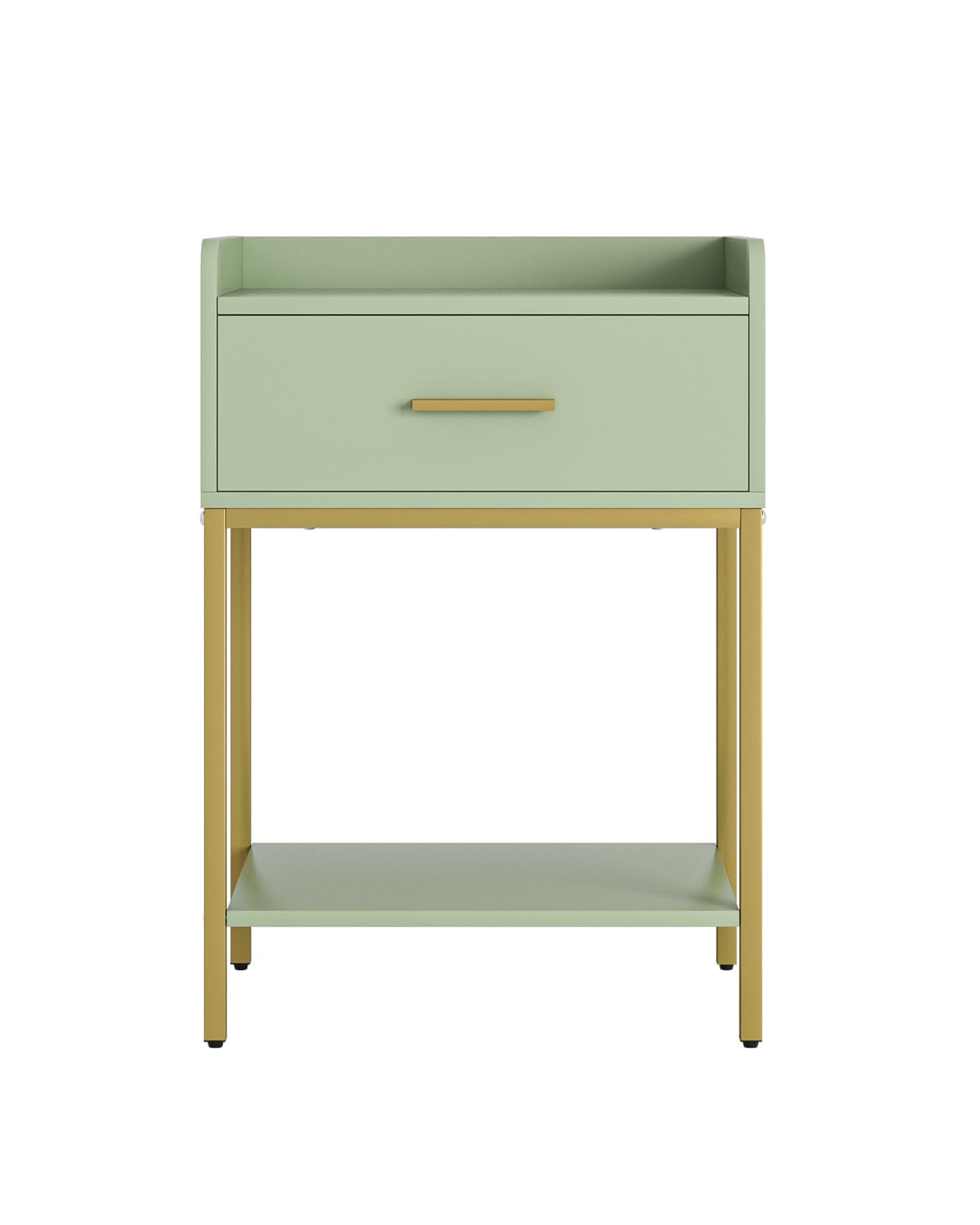Apetaccat Nightstand,Modern Bedside Table Night Stand with Storage Drawer and Open Shelf,Small End Side Table for Bedroom,Living Room,Green
