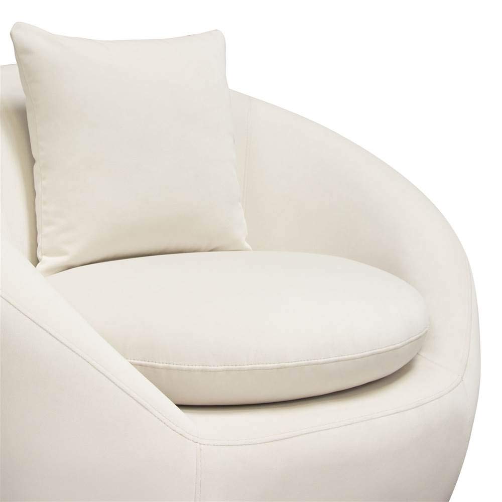 Diamond Sofa Swivel Accent Chair in Light Cream