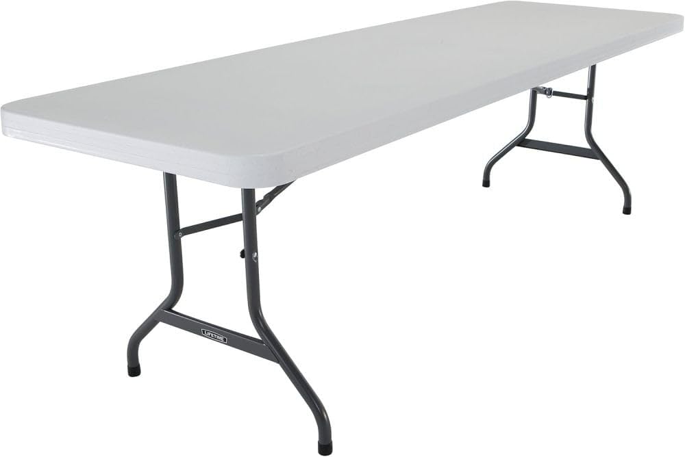 LIFETIME 22980 Folding Utility Table, 8 Feet, White Granite, 96"""