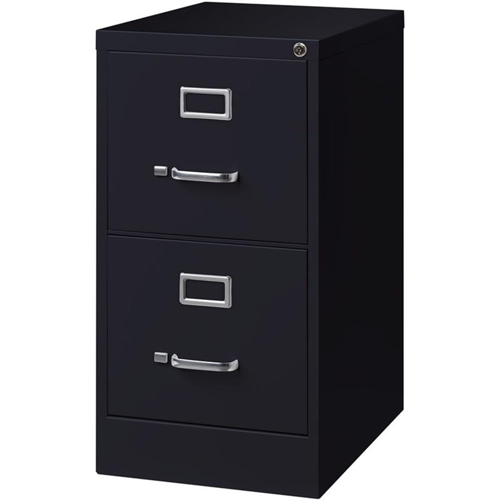 Lorell LLR42291 2-Drawer Vertical File, 15" x 22" x 28, Black