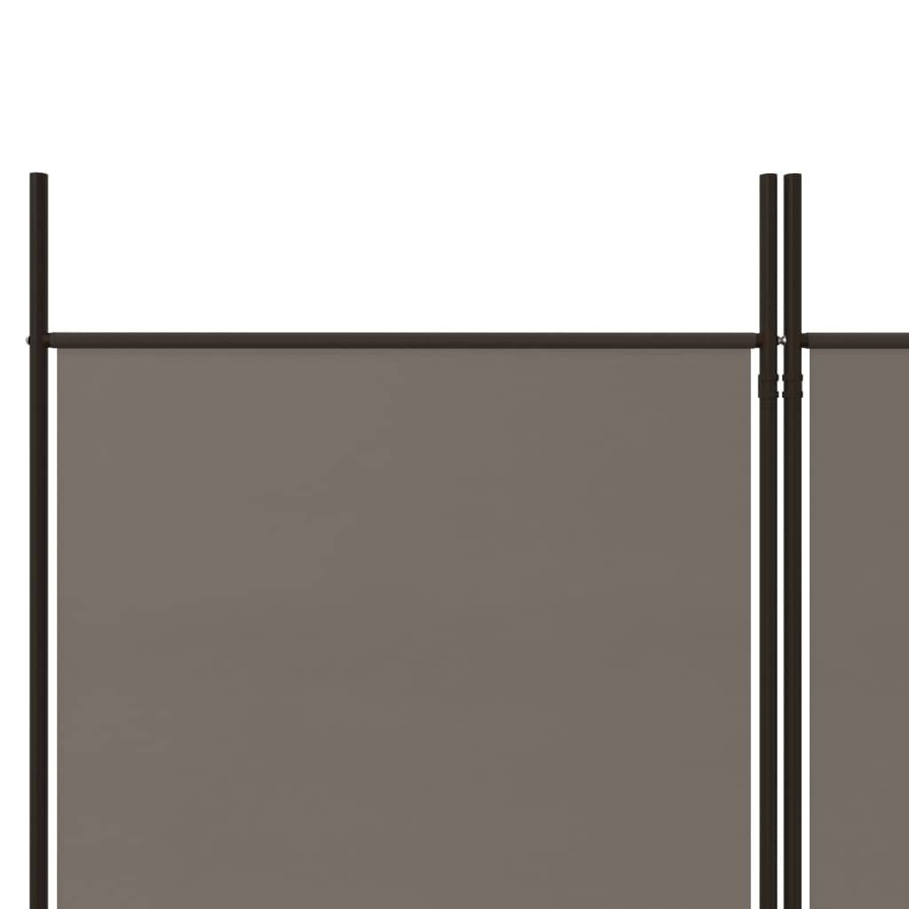 vidaXL 4 Panel Room Divider, Room Divider Privacy Screen Folding 4 Panel, Folding Divider Screen for Home Office, Modern Style, Anthracite Fabric