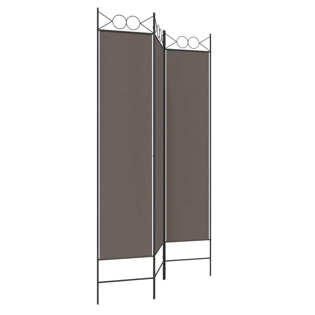 3-Panel Fabric Room Divider Anthracite 47.2x86.6 Inches Privacy Screen Partition, Foldable Room Separator for Bedroom, Blocks Sunlight, Breathable Durable Material