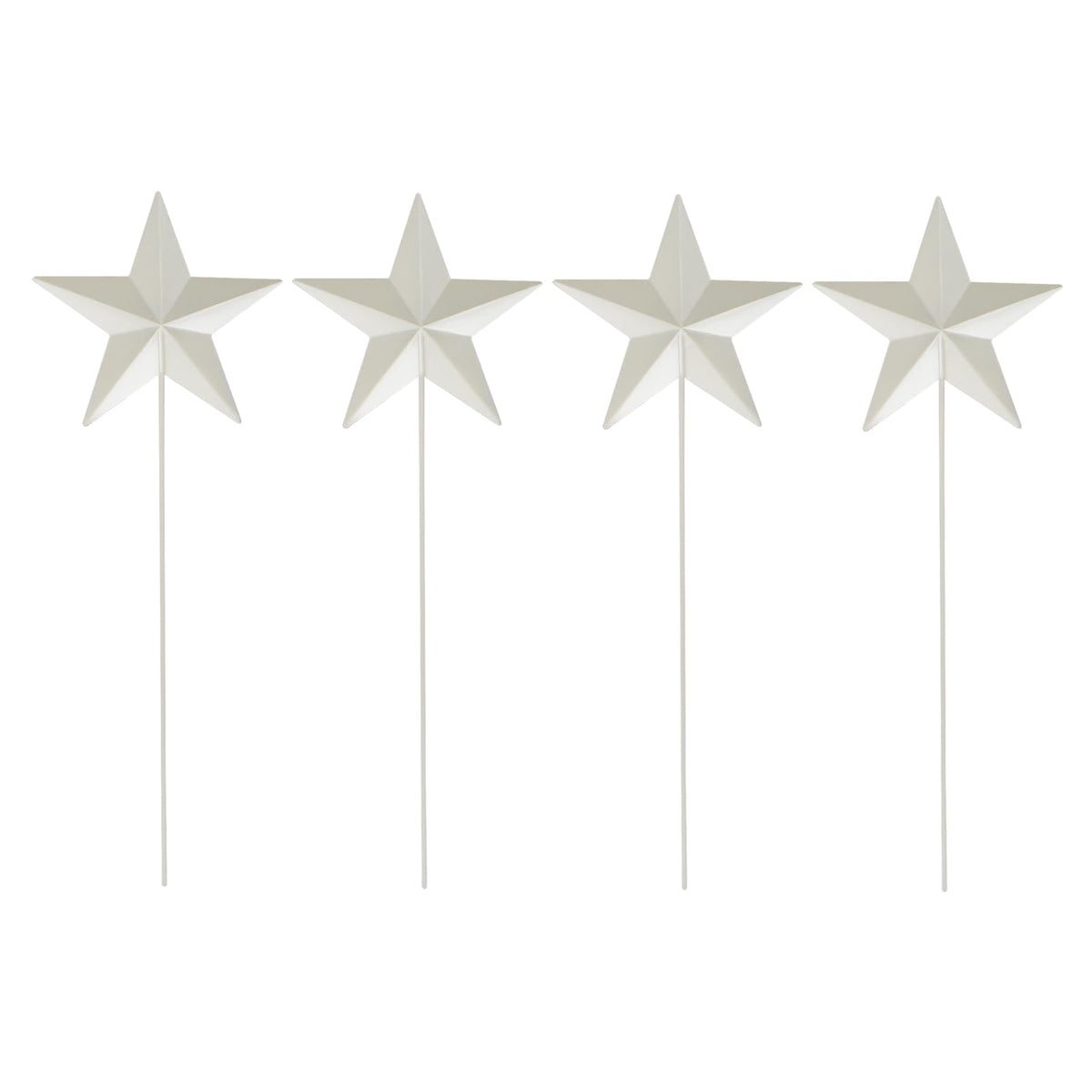 K KILIPES 15.75" H Metal Star Barn Patriotic Garden Stakes, 4pcs Rustic US Flag Star Metal Plant Stick Yard Art Ornament for Memorial Day 4th of July Veterans Day Election Day Decoration