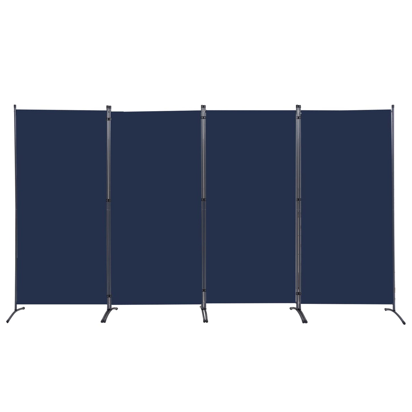 YASRKML Room Divider Folding Privacy Screens, Portable 4 Panel Partition Room Dividers Screen, Freestanding Room Partitions and Dividers, Navy Blue