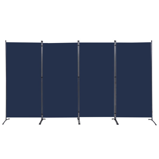 YASRKML Room Divider Folding Privacy Screens, Portable 4 Panel Partition Room Dividers Screen, Freestanding Room Partitions and Dividers, Navy Blue