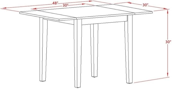 East West Furniture NDVA5-OAK-W 5 Piece Dining Room Furniture Set Includes a