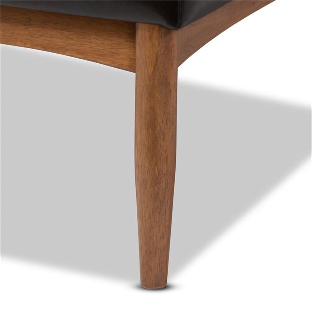 Baxton Studio Arvid Dark Brown Faux Leather 2-Piece Wood Dining Sofa Bench