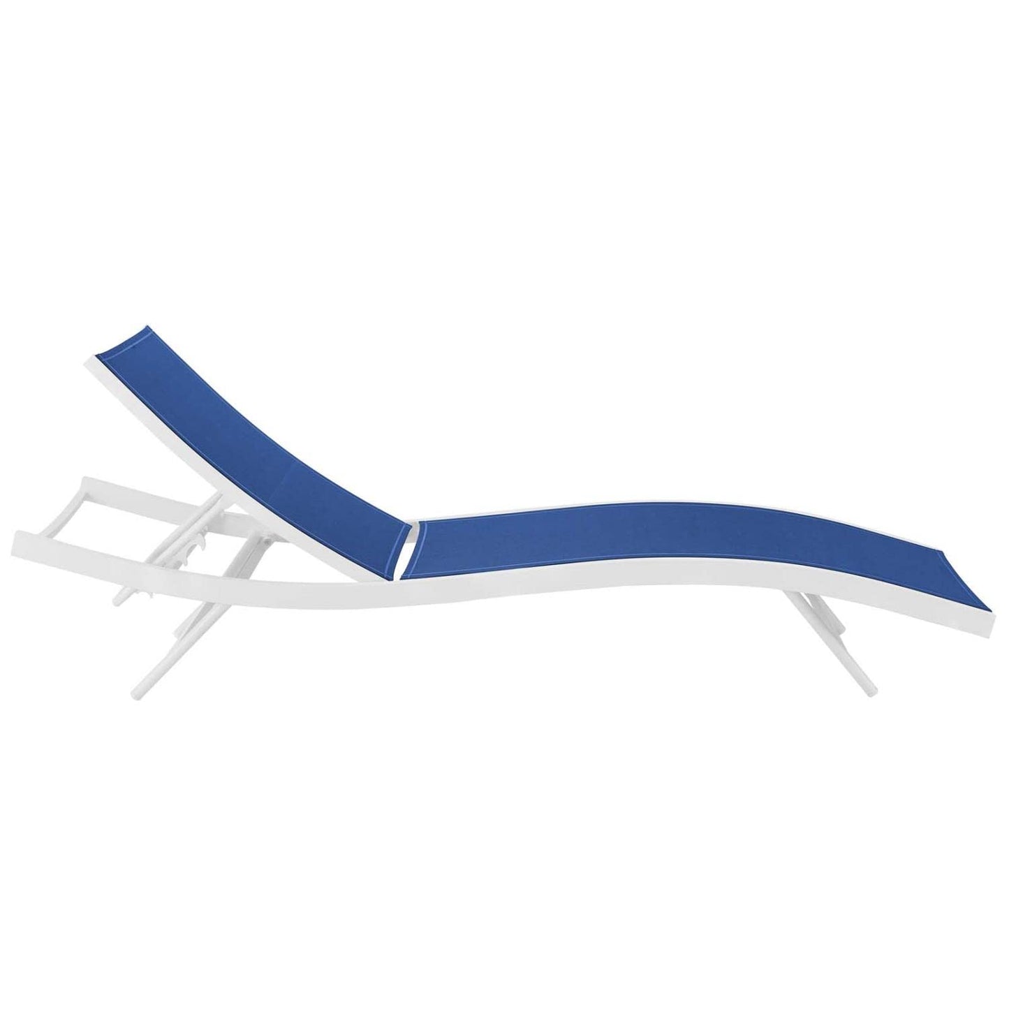 Modway Glimpse Outdoor Patio Mesh Chaise Lounge Set of 2 in White Navy