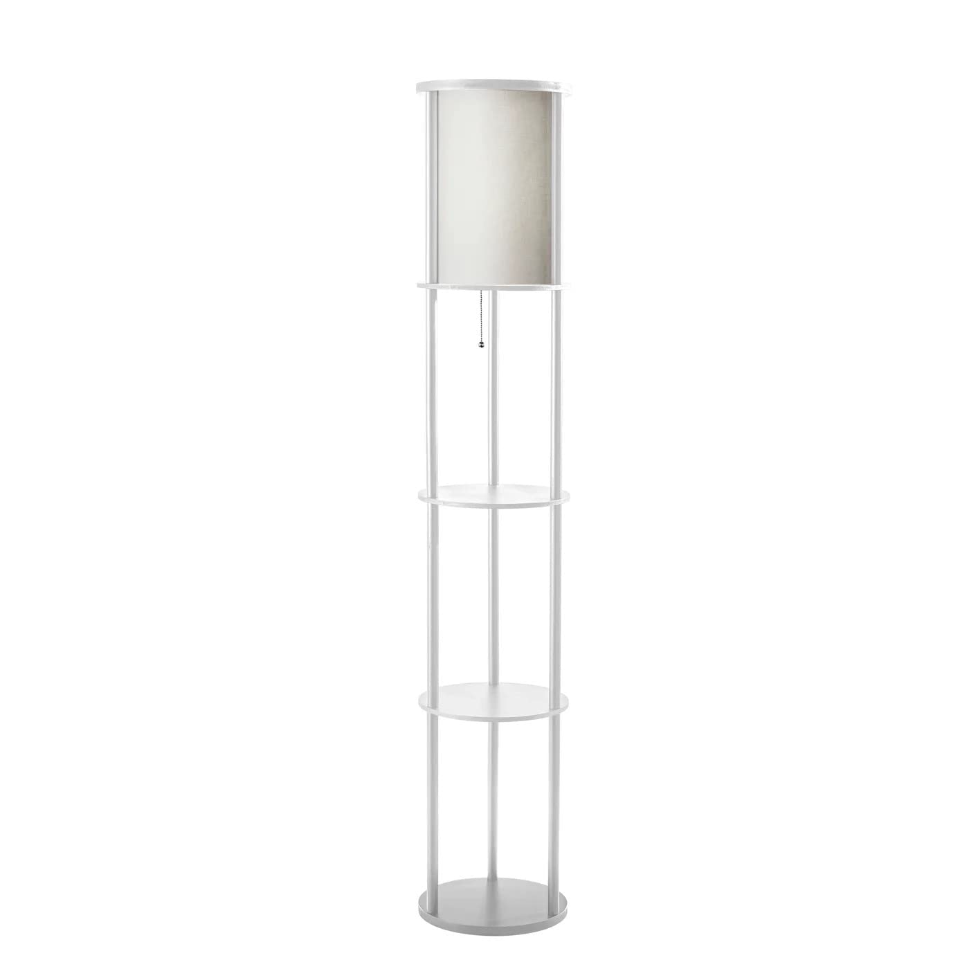 Adesso 3117-02 Stewart Round Shelf Floor Lamp, White Base Finish