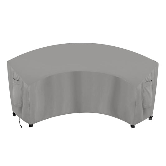 OutdoorLines Waterproof Curved Outdoor Sectional Cover - UV Resistant Windproof Patio Sectional Sofa Covers for Deck, Lawn and Backyard, Heavy Duty Furniture Covers (90Lx34Dx32Hx46FL, Grey)