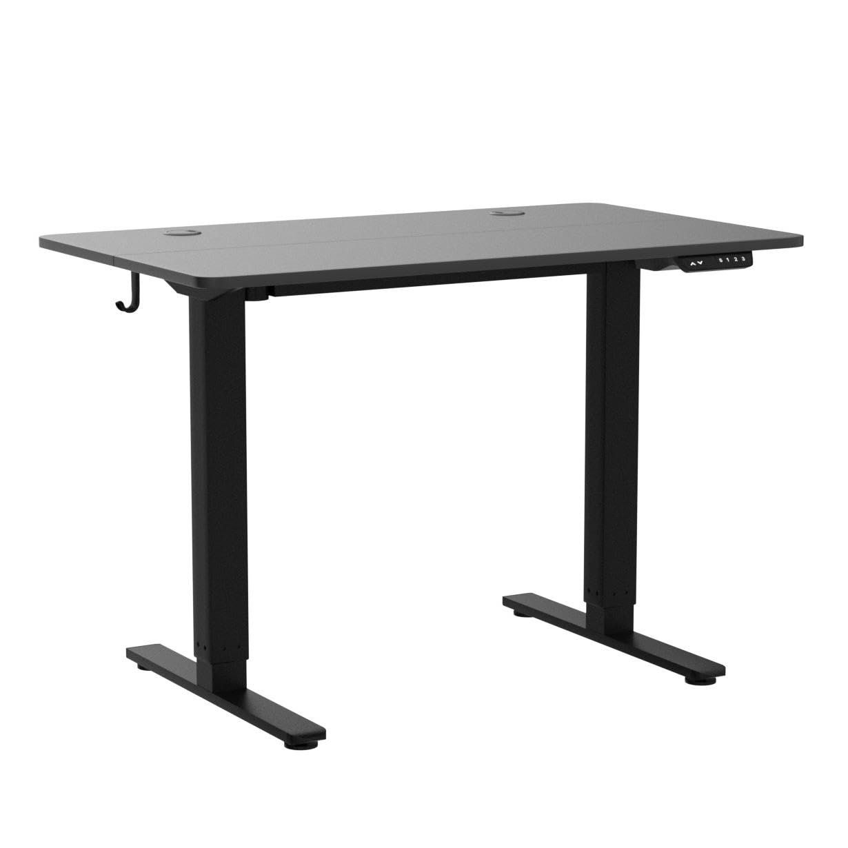 Cubiker 40 x 24 Inch Standing Desk, Stand up Height Adjustable Home Office Electric Table, Sit Stand Desk with Splice Board, Black Frame & Black Desktop