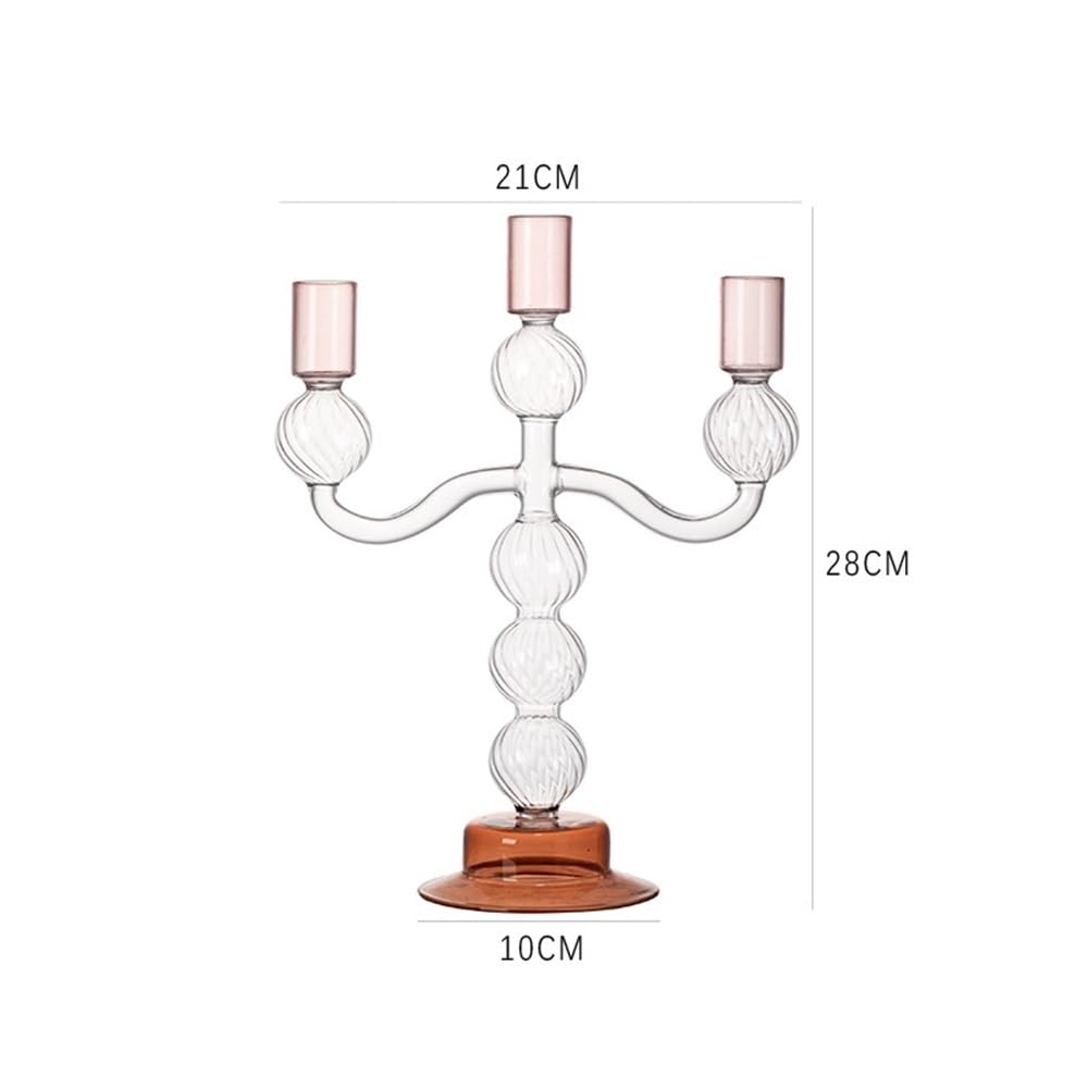 Candlesticks European style three-headed glass candle holder home decoration ornaments wedding table candle holder Decorative candle holder