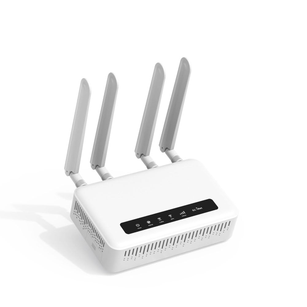 GL-X2000(Spitz Plus) Cellular Gateway 4G LTE Router for Home, RV, Road trips, Offices, CAT 12, Wifi 6 Router, Detachable Antennas, Dual-SIM, T-Mobile & AT&T IoT Certified, OpenVPN, WireGuard (NA Only)
