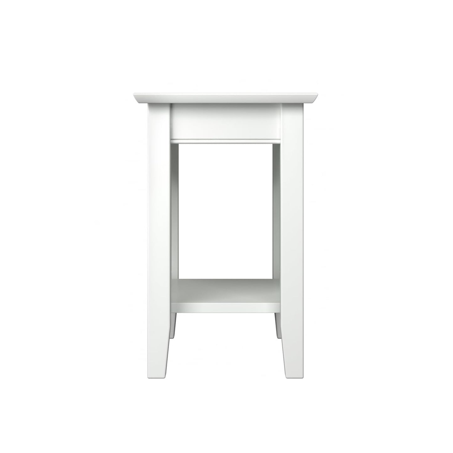 AFI Nantucket Chair Side Table with Built-in Charger in White