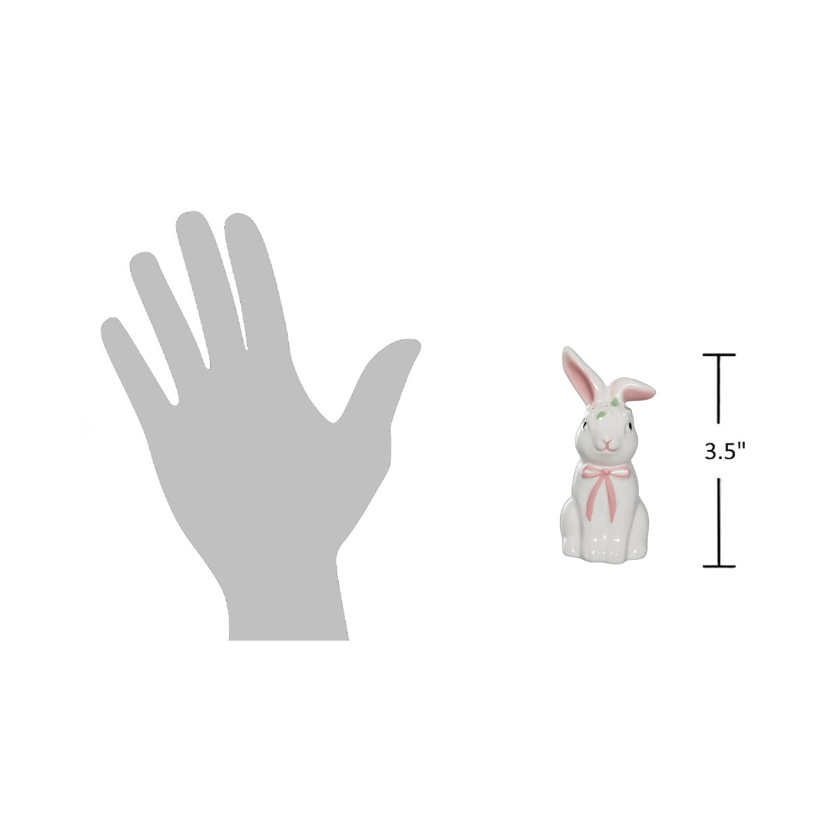 The Bridge Collection Ceramic Bunny Salt And Pepper Shaker Set – White Rabbit Shakers With Pink And Green Bow Details – Easter Table Decor And Spring Kitchen Accent