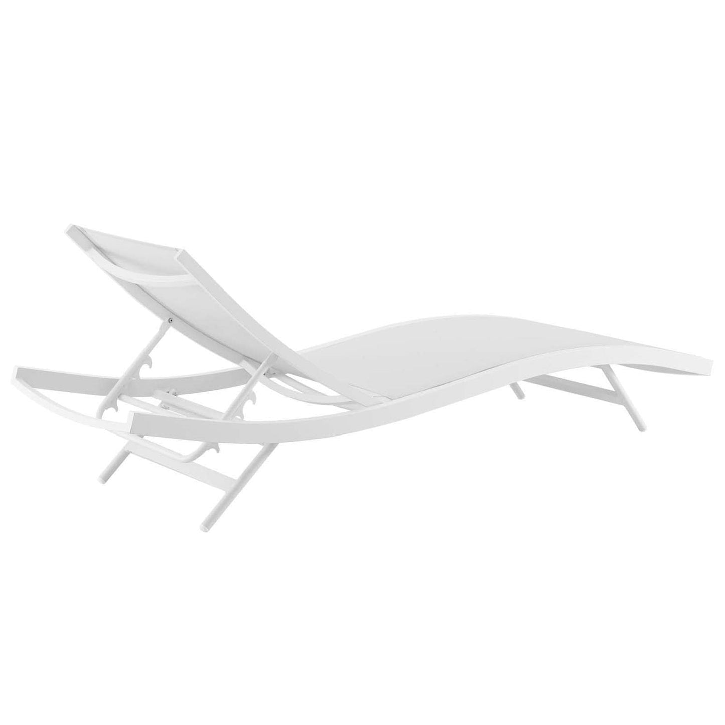 Modway Glimpse Outdoor Patio Mesh Chaise Lounge Set of 2 in White White