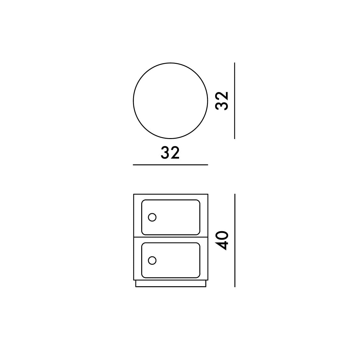 Kartell SFNT-K4986-09 Componibili 2 Storage Shelf, Diameter 12.6 x Height 15.7 inches (32 x 40 cm), Matte Black