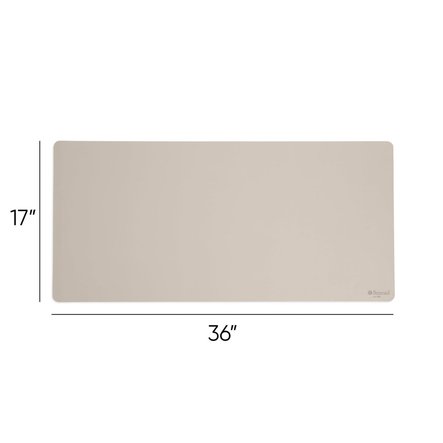 Smead Desk Pad, Vegan Leather Desk Mat with Non-Slip Faux Suede Backing, Perfect Desk Organizer for Office Decor, 36” x 17” Large, Sandstone (64826)