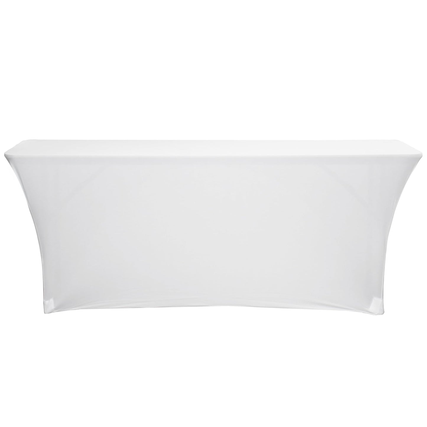 YOUR CHAIR COVERS - Spandex 6 Ft x 18 Inches, Narrow Classroom Open Back Rectangular Training Stretch Tablecloth - White